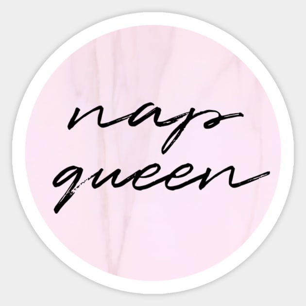 Nap Queen in pink marble Sticker by emilykroll